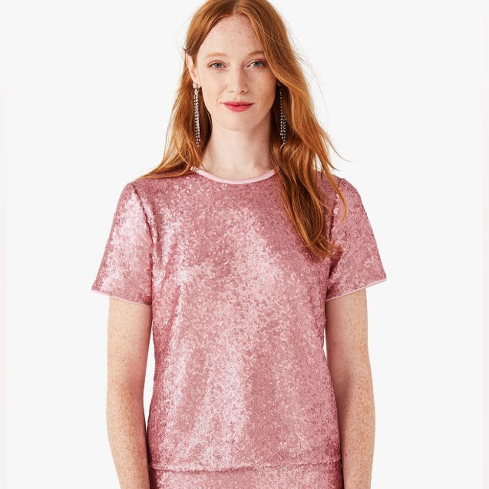 Kate Spade Sequin Bow Back Top T6 - Picture 2 of 13